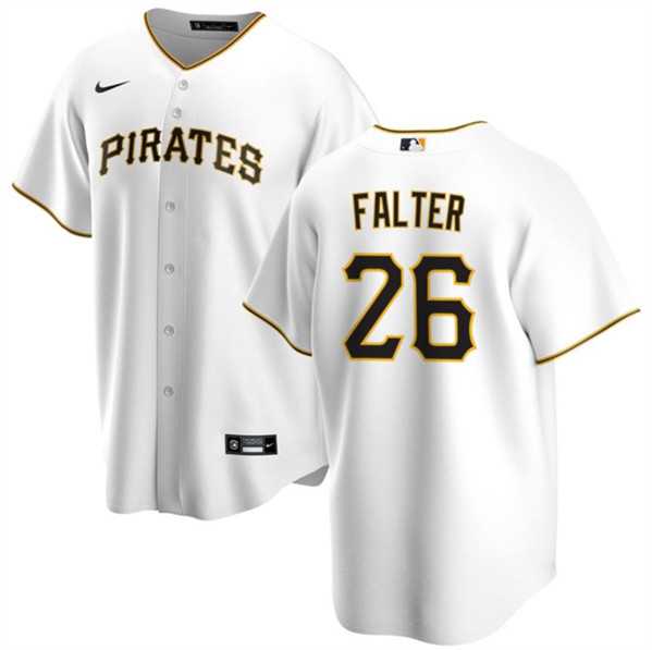 Mens Pittsburgh Pirates #26 Bailey Falter White Cool Base Baseball Stitched Jersey Dzhi